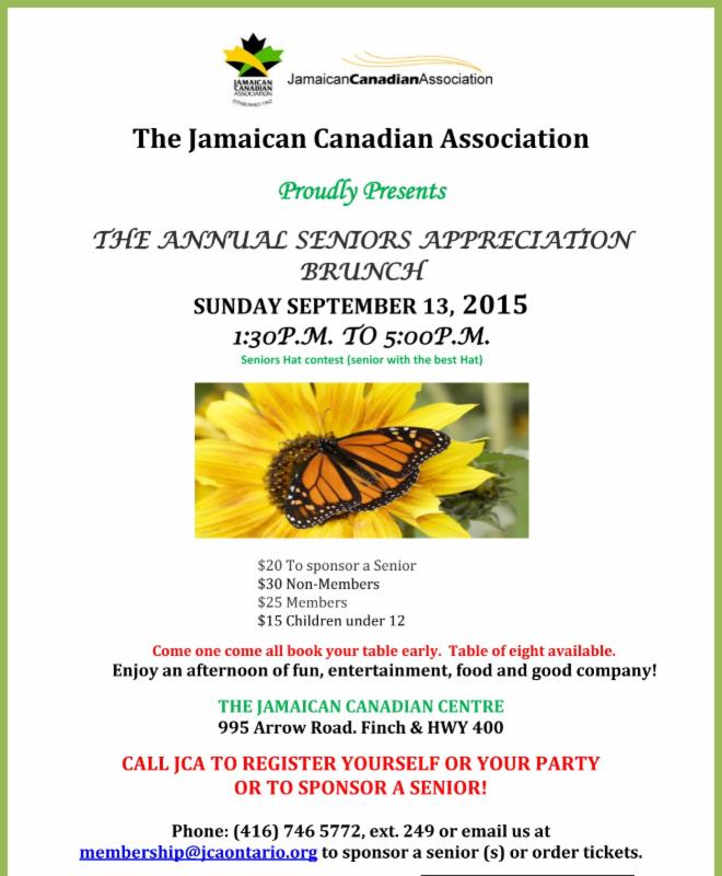 The Jamaican Annual Senior Appreciation brunch